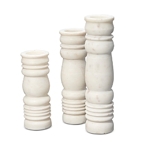Jamie Young Monument Marble Candlesticks, Set Of 3 In White