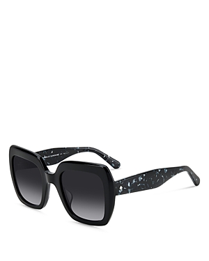 Shop Kate Spade New York Naomi Square Sunglasses, 54mm In Black/black Gradient