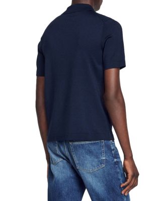 Knitted Polo Shirt with Zip Collar