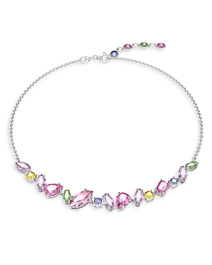 Swarovski Gema Frontal Necklace In Multi/silver