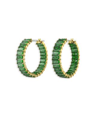 Matrix Baguette Color Crystal Hoop Earrings