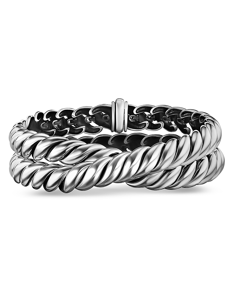 David Yurman Sculpted Cable Double Wrap Bracelet in Sterling Silver