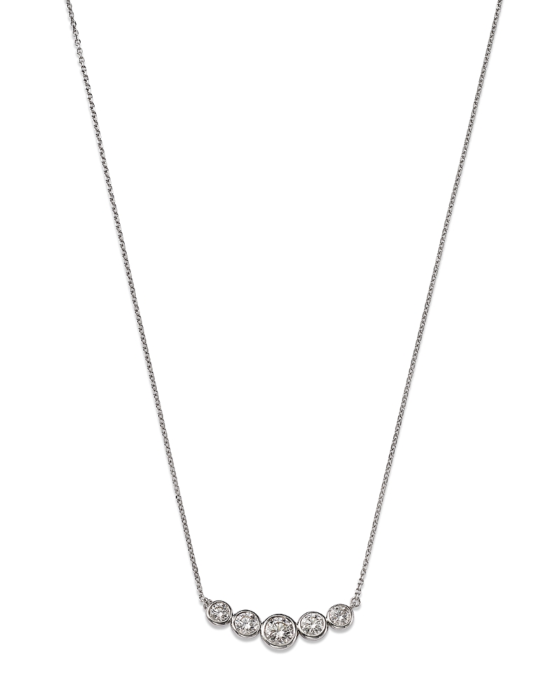 Bloomingdale's Diamond Curved Bar Necklace In 14k White Gold, 1.25 Ct. T. W - Exclusive In White