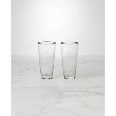 kate spade new york Cheers To Us Let It Flow and Pour It On Glasses, Set of 2
