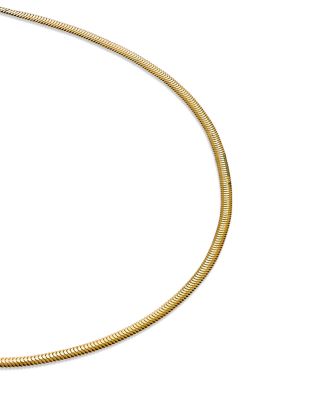 14K Yellow Gold Heavy Metal Snake Link Chain Necklace, 14-16"