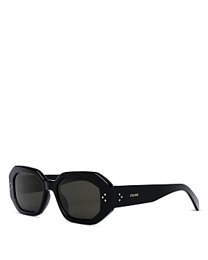 Shop Celine Bold 3 Dots Geometric Sunglasses, 52mm In Black/gray Solid