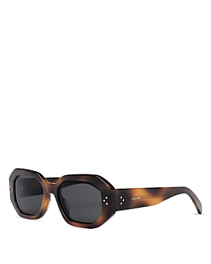 Shop Celine Bold 3 Dots Geometric Sunglasses, 52mm In Havana/gray Solid
