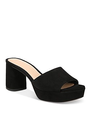 Veronica Beard Women's Dali 70mm Suede Platform Mules In Black