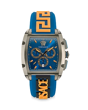 Shop Versace Dominus Chronograph, 42mm X 49.5mm In Blue