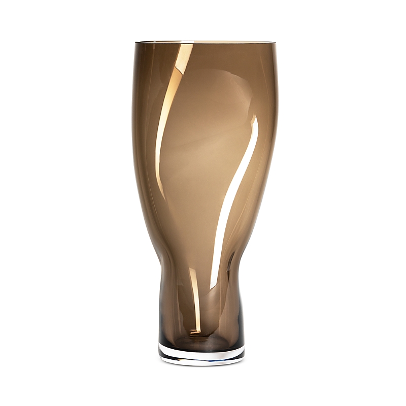 Orrefors Squeeze Tall Vase In Smokey Brown