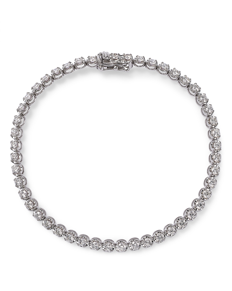 Bloomingdale's Fine Collection Certified Colorless Diamond Tennis Bracelet in 14K White Gold 3.0 tcw