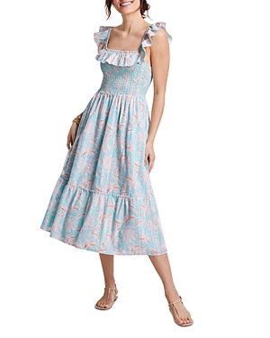 Vineyard Vines Smocked A-line Dress In Cay Floral
