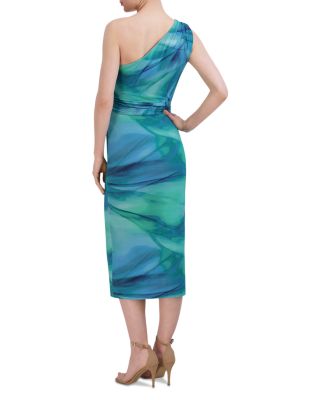 green emerald velvet dress The Green One Shoulder Sleeveless Maxi Dress