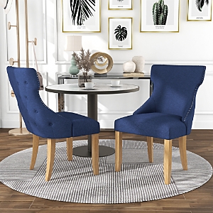 Furniture Of America Sparrow & Wren Rietta Wingback Dining Chairs, Set Of 2 In Blue