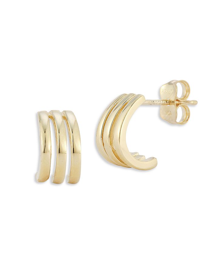 Bloomingdale's - Polished Small Triple Hoop Earrings in 14K Yellow Gold - 100% Exclusive