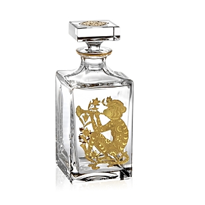 Vista Alegre Golden Whisky Decanter with Gold Monkey