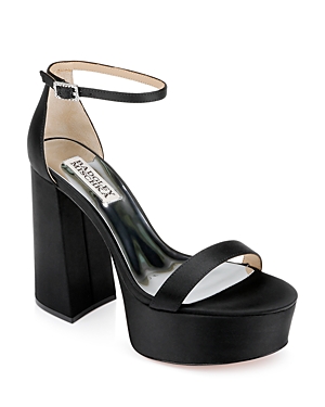 BADGLEY MISCHKA WOMEN'S PARTY EMBELLISHED BUCKLE HIGH HEEL PLATFORM SANDALS