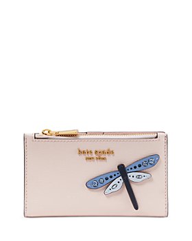 kate spade new york - Dragonfly Embellished Novelty Saffiano Leather Small Slim Bifold Wallet 