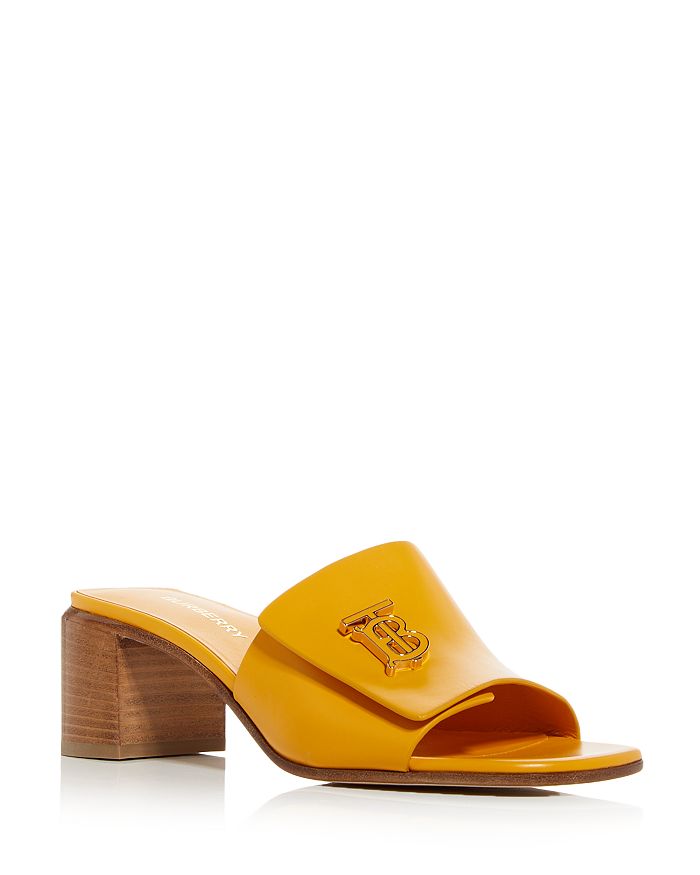 Burberry Women s Winnie Monogram Block Heel Mules Bloomingdale s