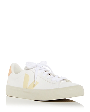 Veja Women's Campo Low Top Trainers In White/sun Peach