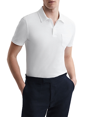 Reiss Mens White Nammos Short-sleeved Cotton Polo Shirt In White