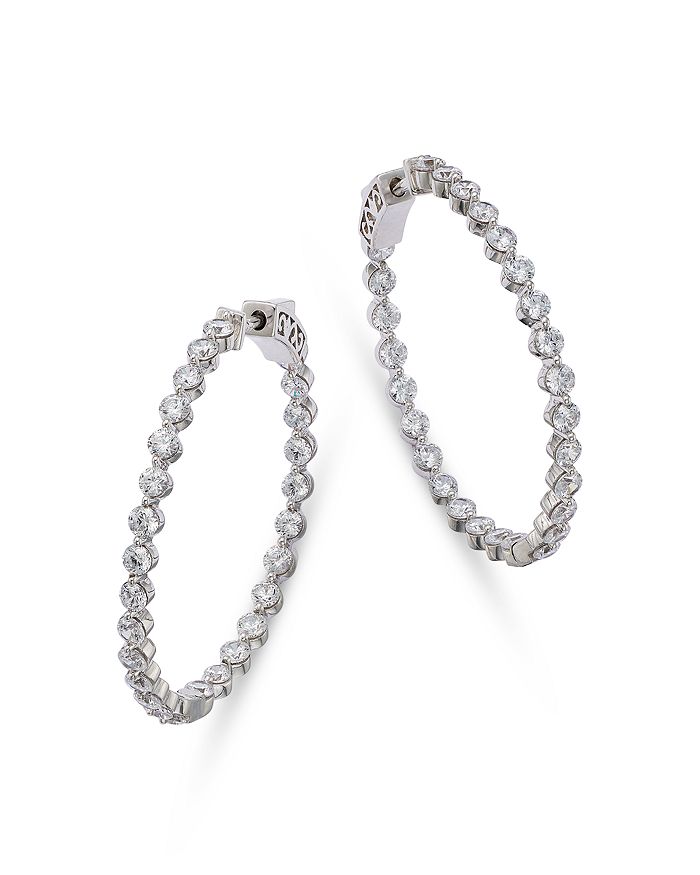 Bloomingdale's - Diamond Inside Out Hoop Earrings in 14K White Gold, 4.30 ct. t.w. - 100% Exclusive
