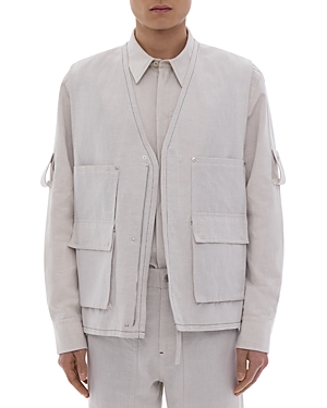 Shop Helmut Lang Cotton & Linen Vest In Natural