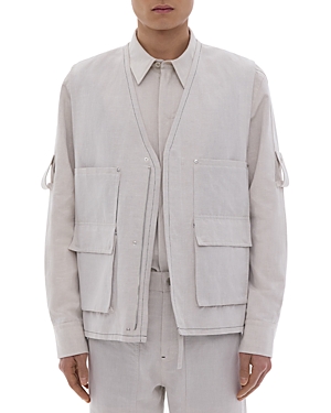 Helmut Lang Men's Cotton & Linen-blend Oversized Vest In Natural