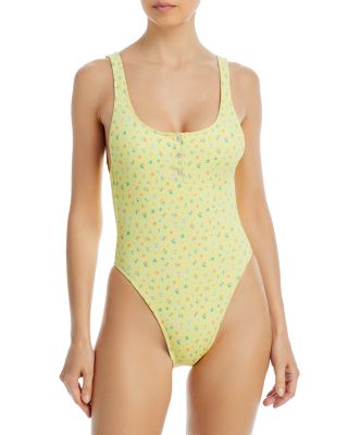 Frankies Bikinis - Pacific Floral Print One Piece Swimsuit