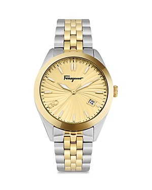 Shop Ferragamo Classic Watch, 42mm In Gold/two-tone