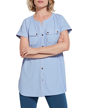 Lyssé Marley Button Down Shirt In Blu Water