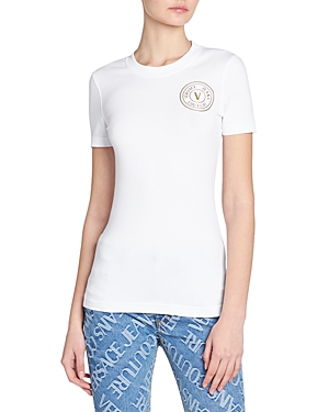 Versace Jeans Couture Logo-printt-shirt In White/gold