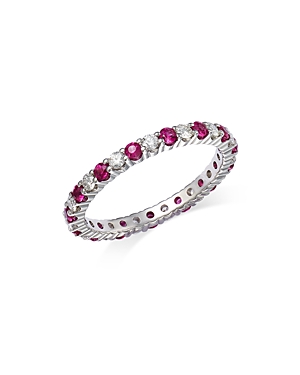 Bloomingdale's Ruby & Diamond Eternity Band in 14K White Gold - 100% Exclusive