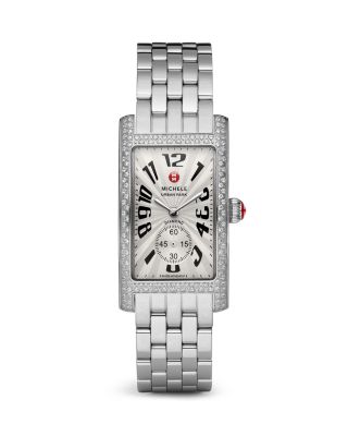 MICHELE Urban Park Diamond Watch, Cherry Blossom Alligator 