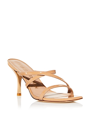Stuart Weitzman Women's Strapeze 85 Strappy Slip On High Heel Sandals In Adobe