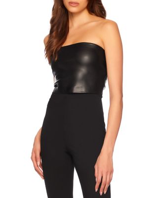 Susana Monaco - Faux Leather Cropped Tube Top