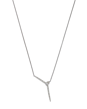 Bloomingdale's Asymmetric Diamond Spike Necklace in 14K White Gold, 0.19 ct. t.w. - 100% Exclusive