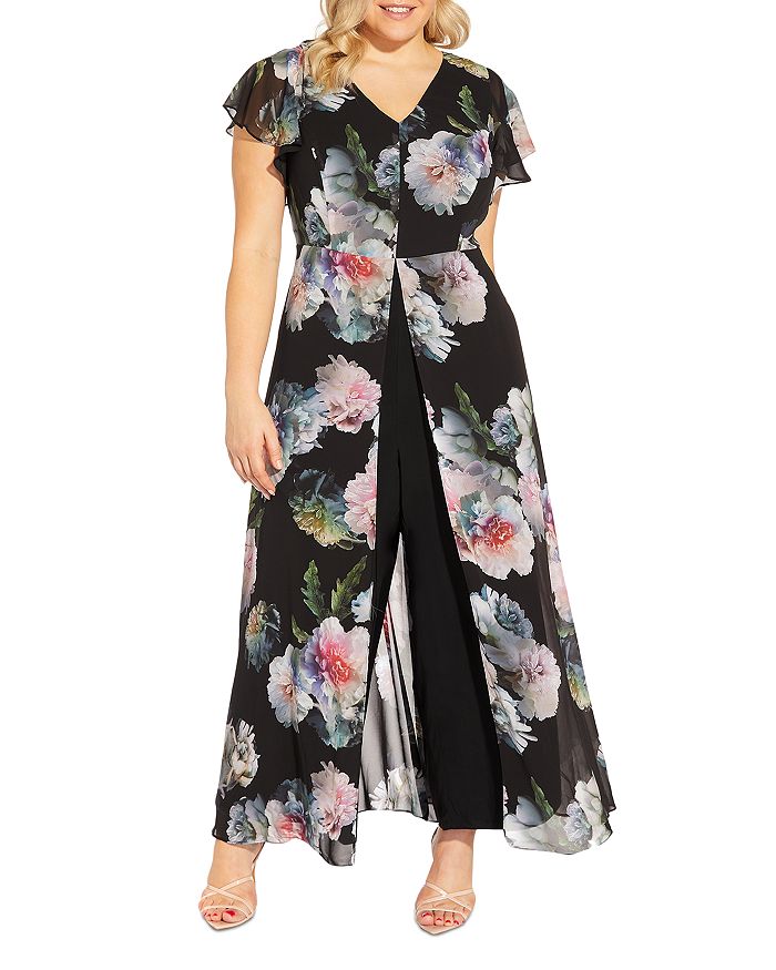 Adrianna Papell Plus Floral Print Jumpsuit | Bloomingdale's