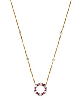 Bloomingdale's - Ruby & Diamond Circle Pendant Necklace in 14K Yellow Gold, 18" - 100% Exclusive 