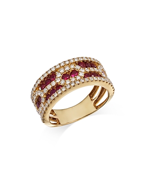 Bloomingdale's Ruby & Diamond Band in 14K Yellow Gold - 100% Exclusive