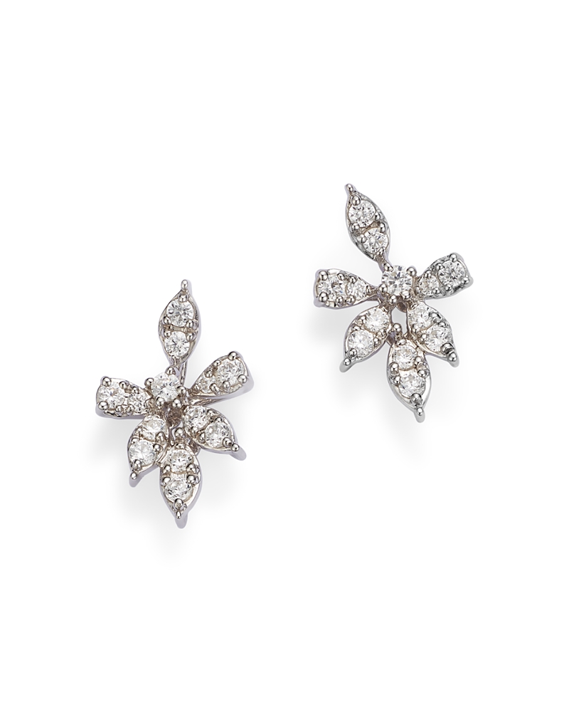 Bloomingdale's Diamond Starburst Stud Earrings In 14k White Gold, 0.50 Ct. T. W. - Exclusive In White