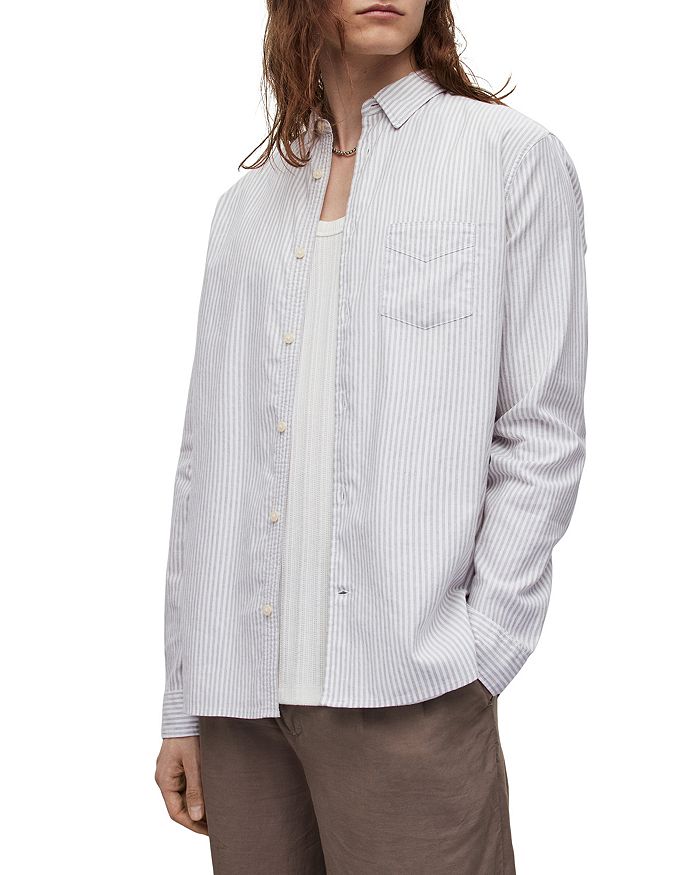 ALLSAINTS Pada Cotton Relaxed Fit Button Down Shirt Bloomingdale's