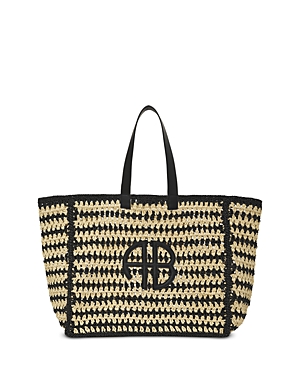 Anine Bing Rio Tote Bag In Black/natural Stripe