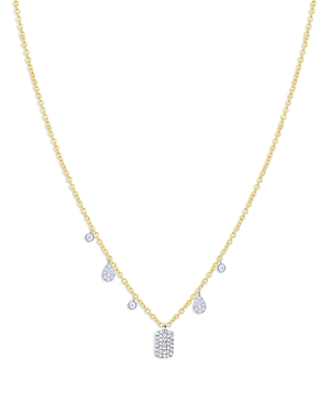 Meira T 14K White & Yellow Gold Diamond Pave Dangle Pendant Necklace, 18