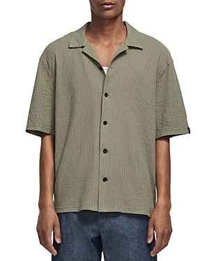 Rag & Bone Men's Avery Seersucker Camp Shirt In Vetiver