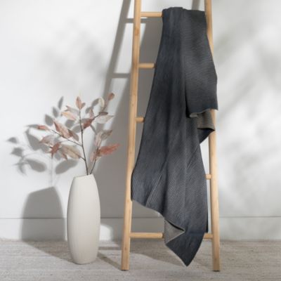 Ribbed Blue Throw