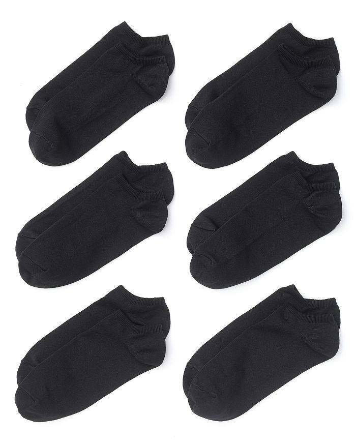 Hue Microfiber Liner Socks, Set Of 6 In Black