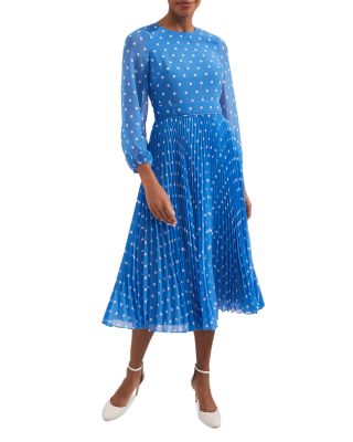 HOBBS LONDON - Selena Polka Dot Pleated Midi Dress