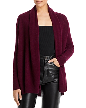 C By Bloomingdale's Cashmere Cashmere Open-front Cardigan - 100% Exclusive In Heather Burgundy