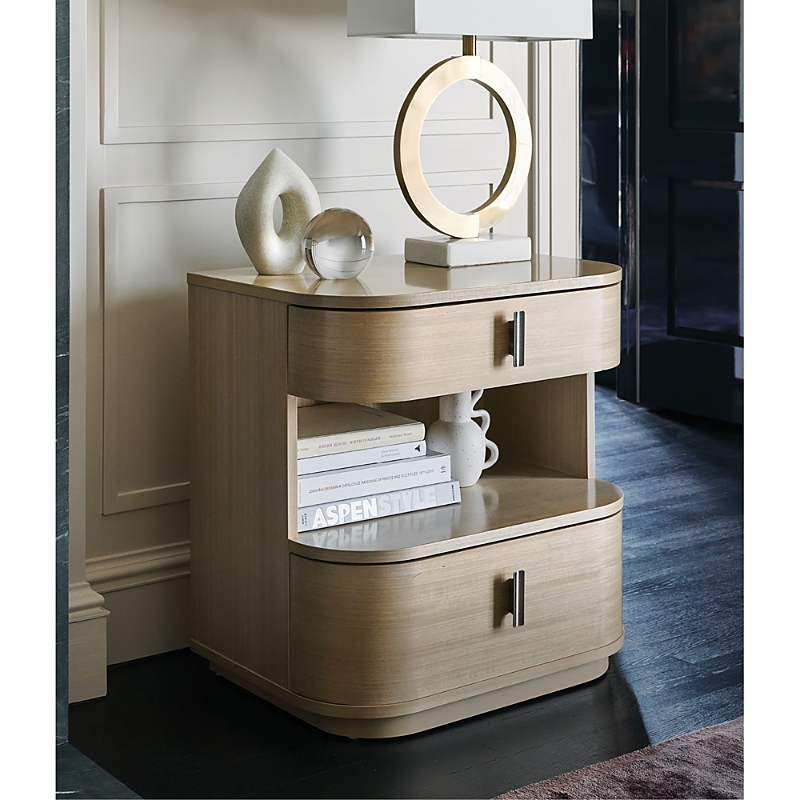 Caracole Da Vita Open Nightstand In Thunder